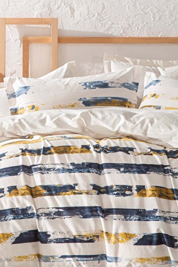 Yataş Stain Ranforce Beige Double Duvet Cover Set