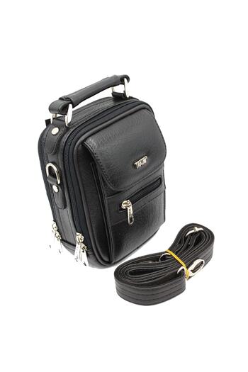 By Hakan Traum 007 Steel Case Men's Bag with Hand and Shoulder Strap Black