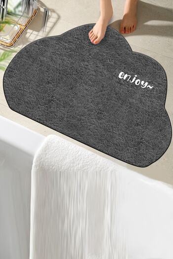 Decomia Home Bath Washable Non-Slip Enjoy Written Cloud Bath Mat Bathroom Carpet Single Piece (60X100)