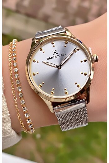 Daniel Klein Yellow Silver Color Waterproof New Season Women's Wristwatch-Bracelet Gift