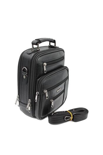 By Hakan Traum 024 Cased Men's Hand and Shoulder Strap Bag Black