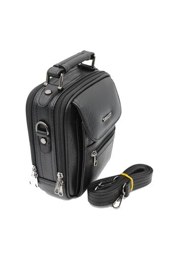 By Hakan Traum 08 Cased Men's Hand and Shoulder Strap Bag Black