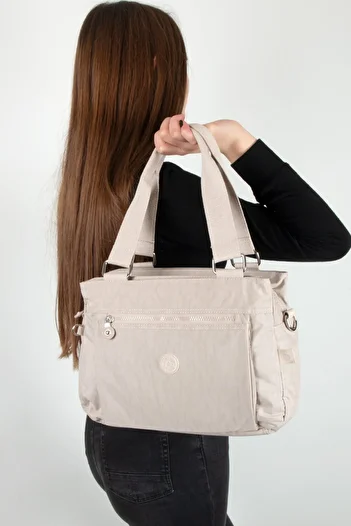 MEGA Women's Klinkir Fabric Shoulder Strap Bag Cream 267
