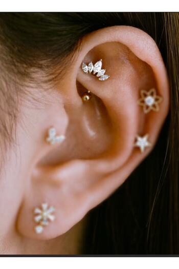 Arescollection Cerrahi Çelik Gold Renk Rook Kaş Kulak Memesi Uyumlu Piercing