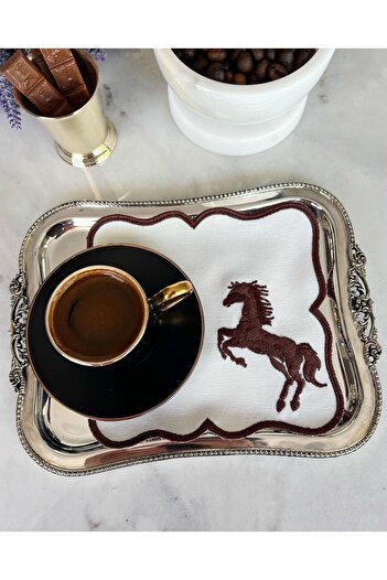 Elif İpek Hometex Noble Horse Chocolate Brown 2 Pack Napkins