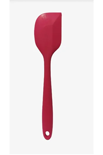 PİNK ROSE Bybirgül Large Size Silicone Fireproof Non-Stick Dough Scraper Flat Spatula Red Set of 2