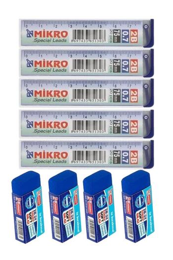 FARKKIRTASİYE Micro 0.7 Tip and Blue Eraser Set