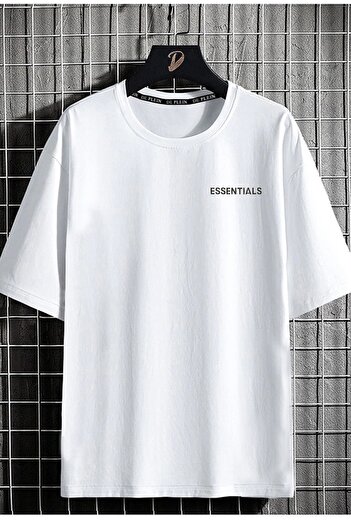 DE PLEIN White Oversize Unisex Essentials Printed 100% Cotton T-shirt