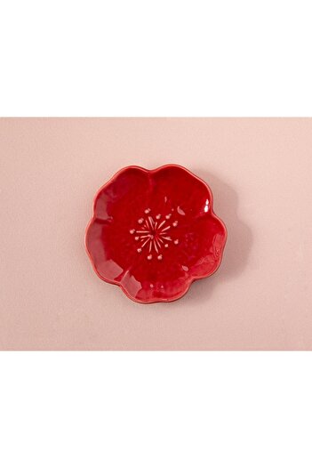 English Home Bellflower Ceramic Snack Bowl 9 Cm Red