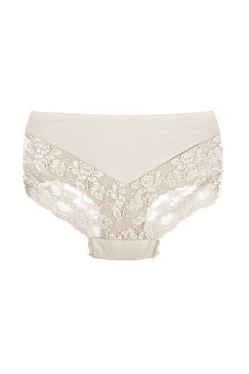 Zena Ecru High Waist Lace Cotton Plus Size Women's Panties