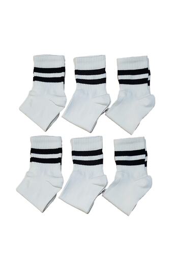 Esinti Pachet de 6 șosete unisex din bumbac cu dungi