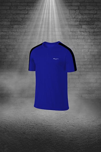 POSEIDON STORM Men's Blue Dri-Fit Fabric Short Sleeve T-Shirt Shorts with Comfortable Pockets for Training and Running Double Suit (S -
