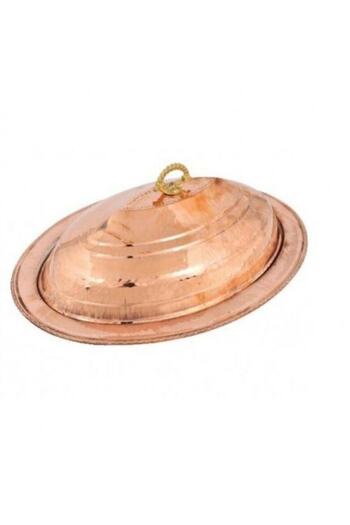 MATARMUTFAK Copper Boat Inside Tinned Copper Alexander Presentation Plate with Lid