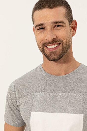 Pierre Cardin Ανδρικό T-Shirt Light Grey Melange - G021Sz011.000.1369925