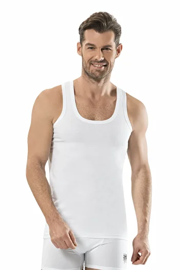 Jiber Men's 4-Piece White Lycra Sling Tank Top