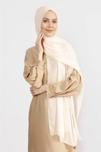 Differenza Crepe Chiffon Shawl Dark Ecru