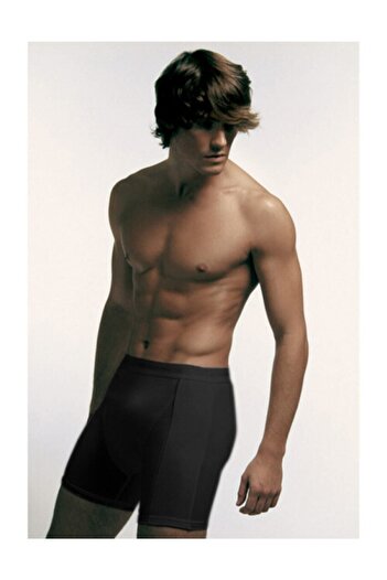 Çift Kaplan Men's Black Elastane Piping Long Boxer 855 3-Piece