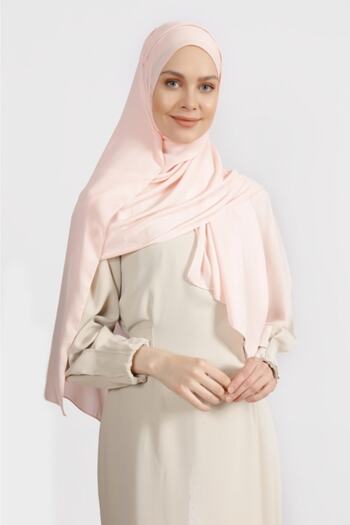 Differenza Crepe Chiffon Shawl Soft Salmon
