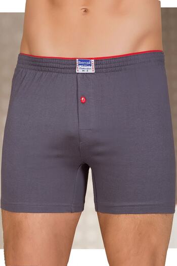 Berrak Men's Smoked Buttoned Cotton Boxers 7 Pack