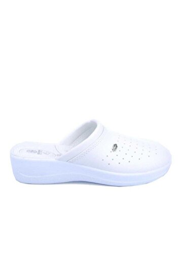 GEZER Women's Orthopedic (4 Dots) White Sabo Hospital-İş Slippers
