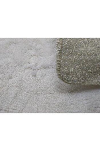Başaran tekstil 50 X 80cm Pofuduk Kabarık Kalın Paspas, Beyaz