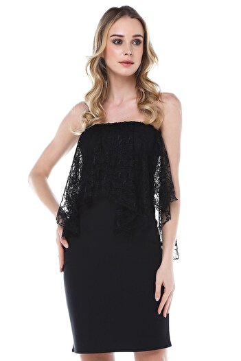 Quincey Δαντελένιο φόρεμα Scuba Strapless