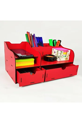 BAAÇ Table Top Organizer with Wooden Drawers