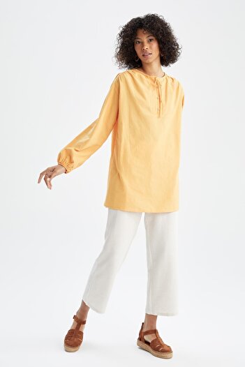 DeFacto Relax Straight Fit Linen Blend Trousers