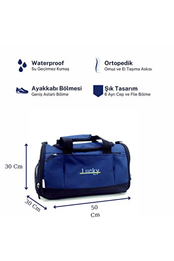 LUCKY BAG Luckybag Синій спортивний килимок для спортзалу Щоденна спортивна сумка та дорожня сумка