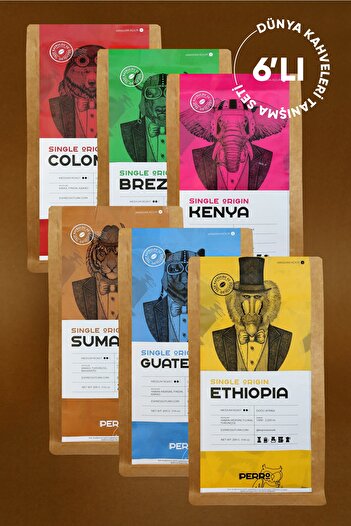 Perro Coffee Yöresel Kahveler Tanışma Seti 200 Gr X 6 Farklı Single Origin Filtre Kahve