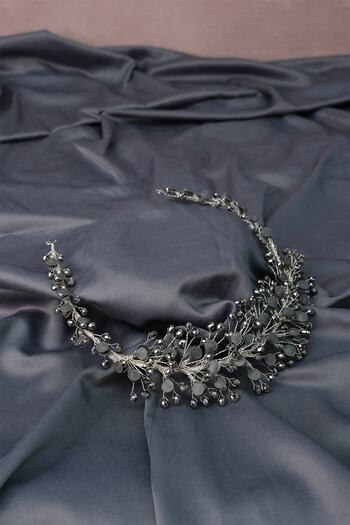 Hobigram Women's Accessory Dark Gray Melis Enamel Bridal Crown Hair and Turban Accessory – Other Hair Accessories –
