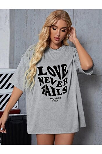BENROMA Μπλουζάκι Love Printed Oversize Grey
