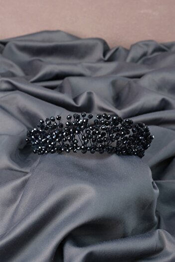 Hobigram Bridal Hair Accessory Navy Blue Crystal Beaded Aren Bridal Henna Tiara – Bridal Accessory, Stylish Design –
