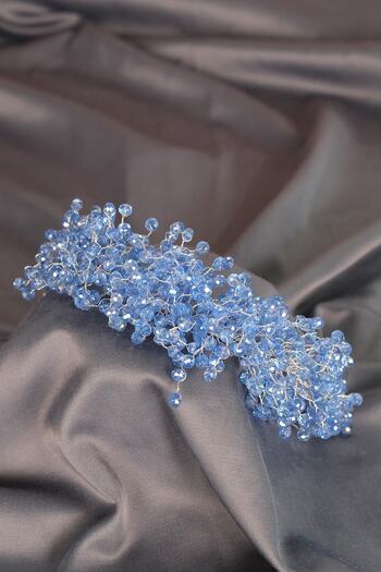 Hobigram Custom Pollux Crystal Beaded Bridal Crown Hair Accessory for Brides – Bridal Accessory, Stylish Design – Ge