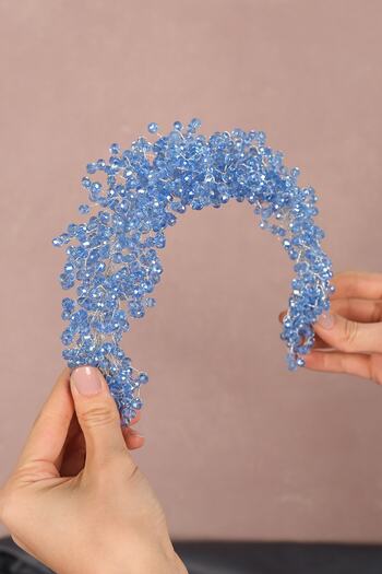 Hobigram Custom Pollux Crystal Beaded Bridal Crown Hair Accessory for Brides – Bridal Accessory, Stylish Design – Ge