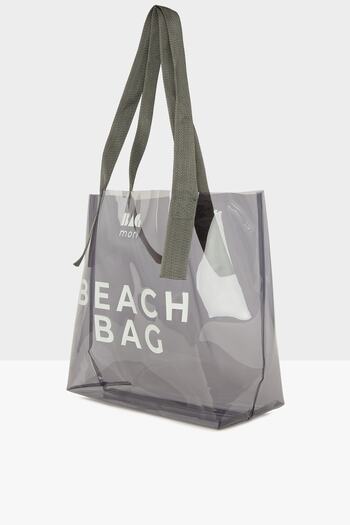Bagmori Gray Women's Beach Bag Printed Transparent Beach Bag M000007257