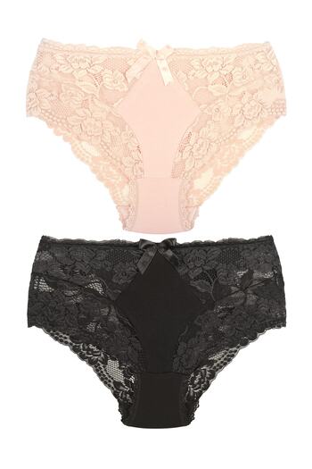Zena 2-Piece Lace And Cotton Plus Size Women's Panties