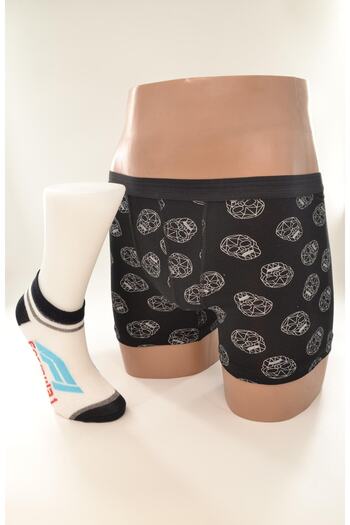 Flora Boy's Combed Boxer Cotton Socks Combination Set