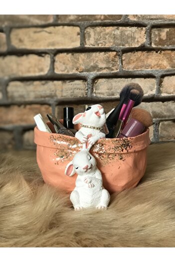 ivtasarim Διακοσμητικό καλάθι για γλάστρα Salmon Rabbit