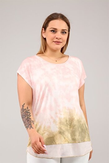 Seamoda Hem Chiffon Batik Tshirt-pink-mustard