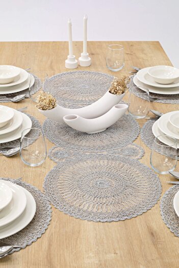 Bilgiçler American Serving Plate and Runner Set for 6 Persons