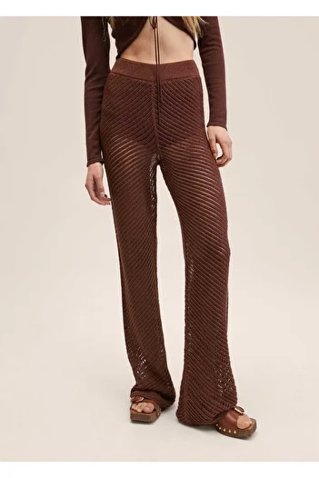 MANGO Woman Perforated Knitted Trousers