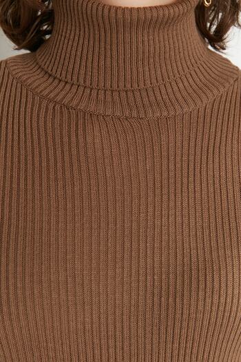 Trendyol Collection Καφέ πουλόβερ Basic ζιβάγκο TWOAW21KZ1279