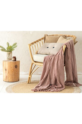 English Home Red Dialine Sofa Shawl 130X170 cm