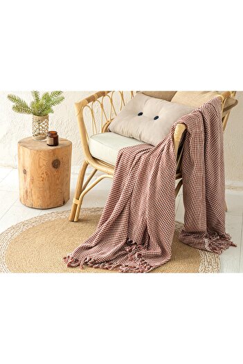English Home Red Dialine Sofa Shawl 130X170 cm
