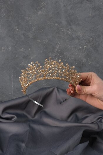 Hobigram Crystal Beaded Aren Bridal Henna Tiara for Most Special Brides – Bridal Accessory, Stylish Design – Bridal