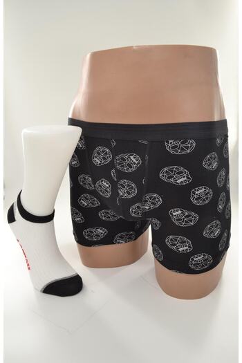 Flora Boy's Combed Boxer Cotton Socks Combination Set