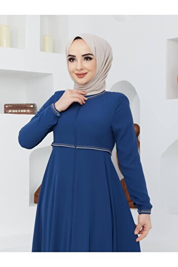 KMKkombin Καλοκαιρινό Mevlana Model Flared Topcoat με μοτίβα μανίκια και μέση
