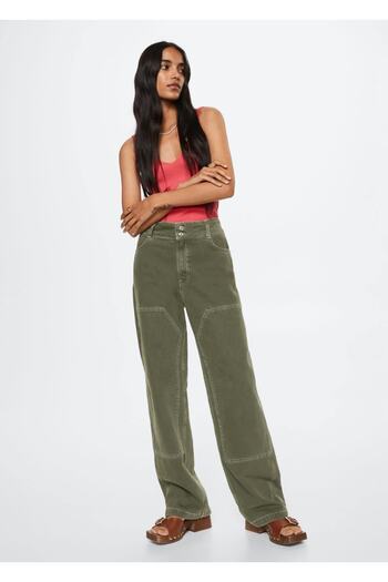 MANGO Woman Geripptes Strickoberteil