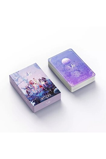 Kpop Dünyasi Aespa '' Savage '' Çift Yön Baskılı Lomo Card Seti